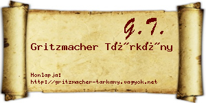 Gritzmacher Tárkány névjegykártya